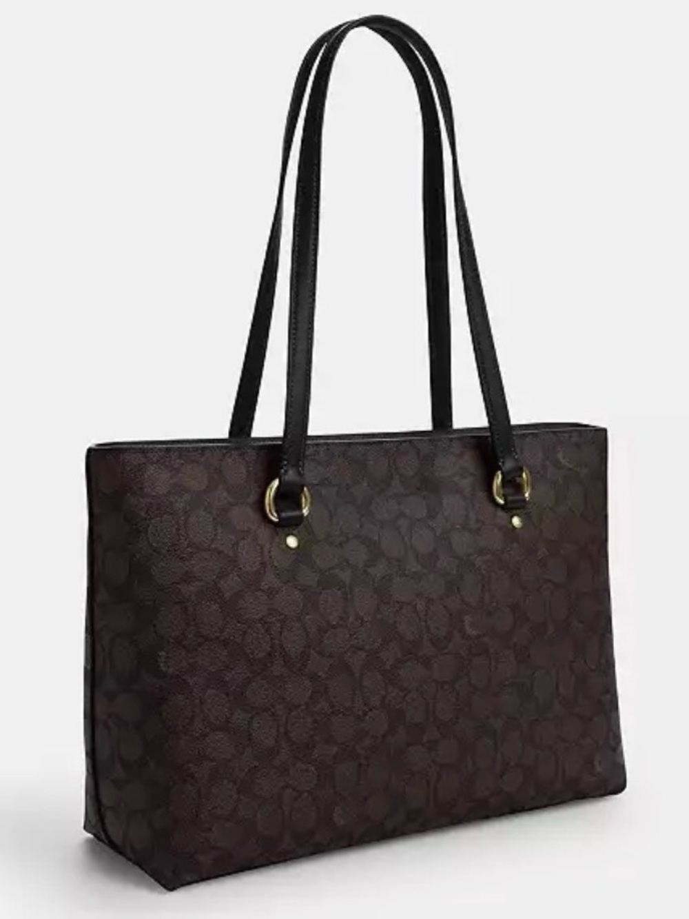 Coach Station Tote Bag In Signature Canvas - Gold/Walnut/Black - Picture 7 of 9